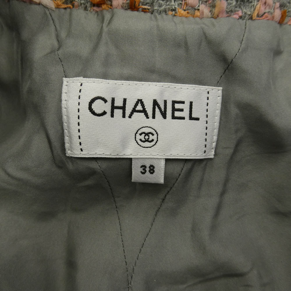 CHANEL シャネル P73647V65052 ココマークボタン ツイード リボン ショート パンツ ショーツ マルチカラー系 38【中古】