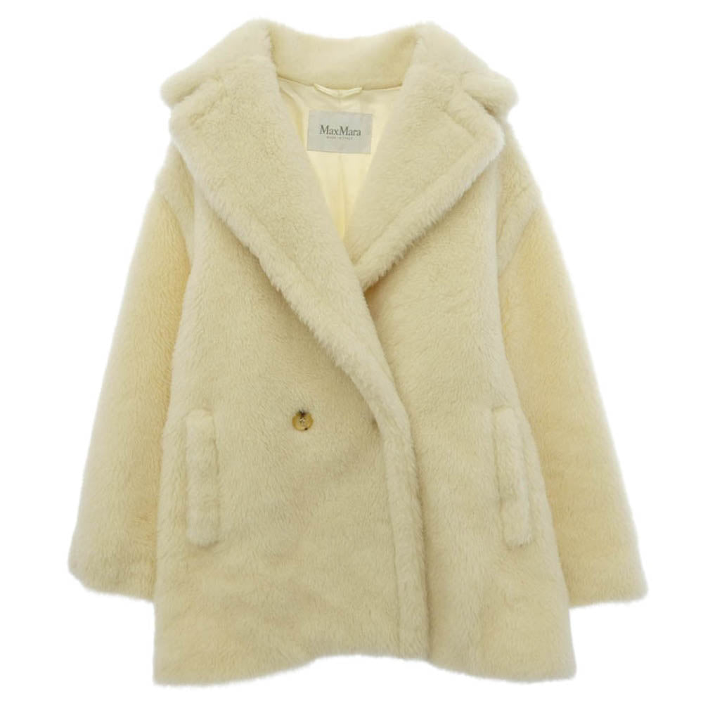MAX MARA マックスマーラ 24110810416 OLGA SHORT TEDDY BEAR ICON COAT オルガ テディベア アイコン ショート コート ホワイト系 S【中古】