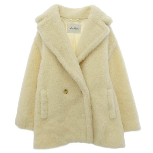MAX MARA マックスマーラ 24110810416 OLGA SHORT TEDDY BEAR ICON COAT オルガ テディベア アイコン ショート コート ホワイト系 S【中古】