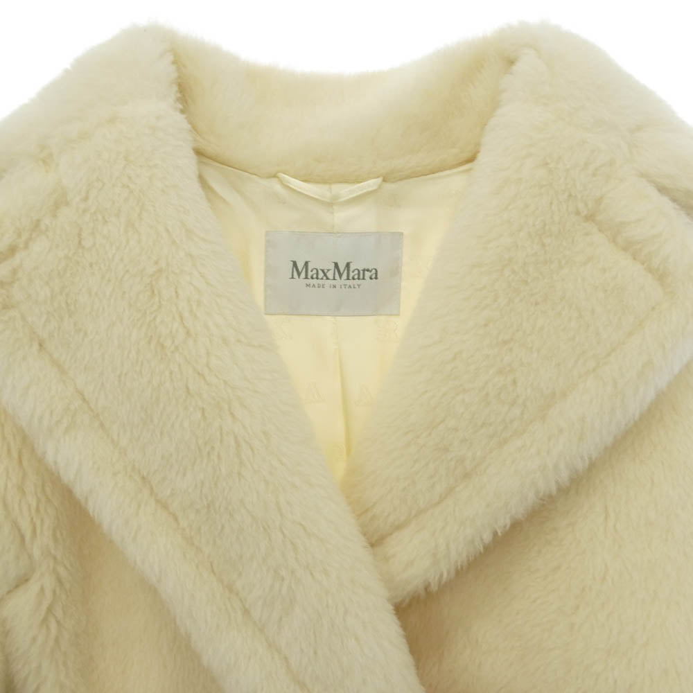 MAX MARA マックスマーラ 24110810416 OLGA SHORT TEDDY BEAR ICON COAT オルガ テディベア アイコン ショート コート ホワイト系 S【中古】