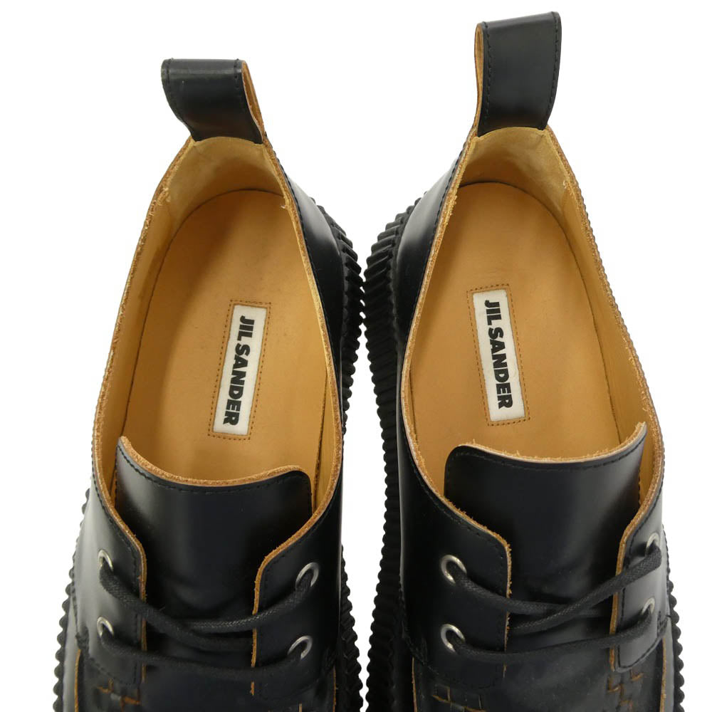 JIL SANDER ジルサンダー プラットフォーム レザー シューズ ブラック系 43【中古】