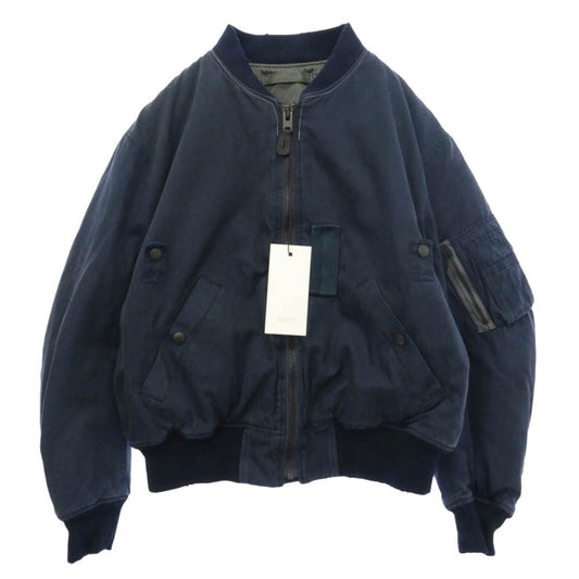 A.PRESSE アプレッセ 26AW 26AAP-01-34 VINTAGE SILK B-15C FLIGHT JACKET ヴィンテージ加工 シルクコットン リバーシブル ジップアップ フライトジャケット ボンバージャケット ブルゾン ネイビー系 1【新古品】【未使用】【中古】
