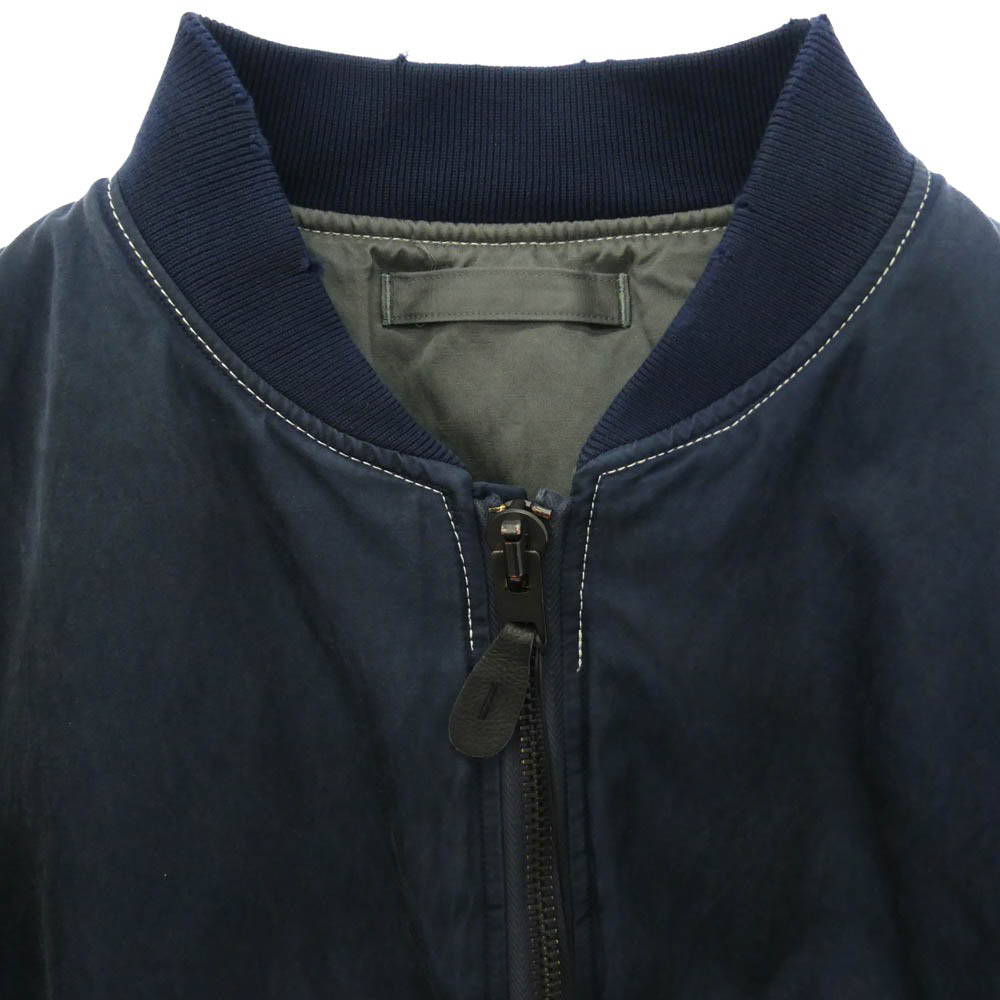 A.PRESSE アプレッセ 26AW 26AAP-01-34 VINTAGE SILK B-15C FLIGHT JACKET ヴィンテージ加工 シルクコットン リバーシブル ジップアップ フライトジャケット ボンバージャケット ブルゾン ネイビー系 1【新古品】【未使用】【中古】
