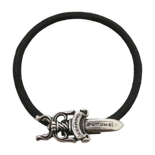 CHROME HEARTS クロムハーツ（原本無） HAIRBAND DAGGER ダガー ヘアバンド ヘアゴム コンチョ ブラック系【中古】