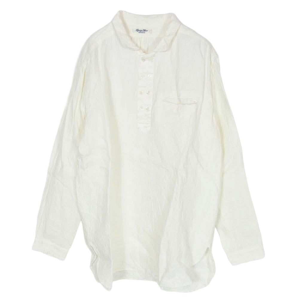 DJANGOATOUR ジャンゴアトゥール D-AL-S13 プルオーバー シルク リネン 長袖 シャツ ホワイト系 M【中古】