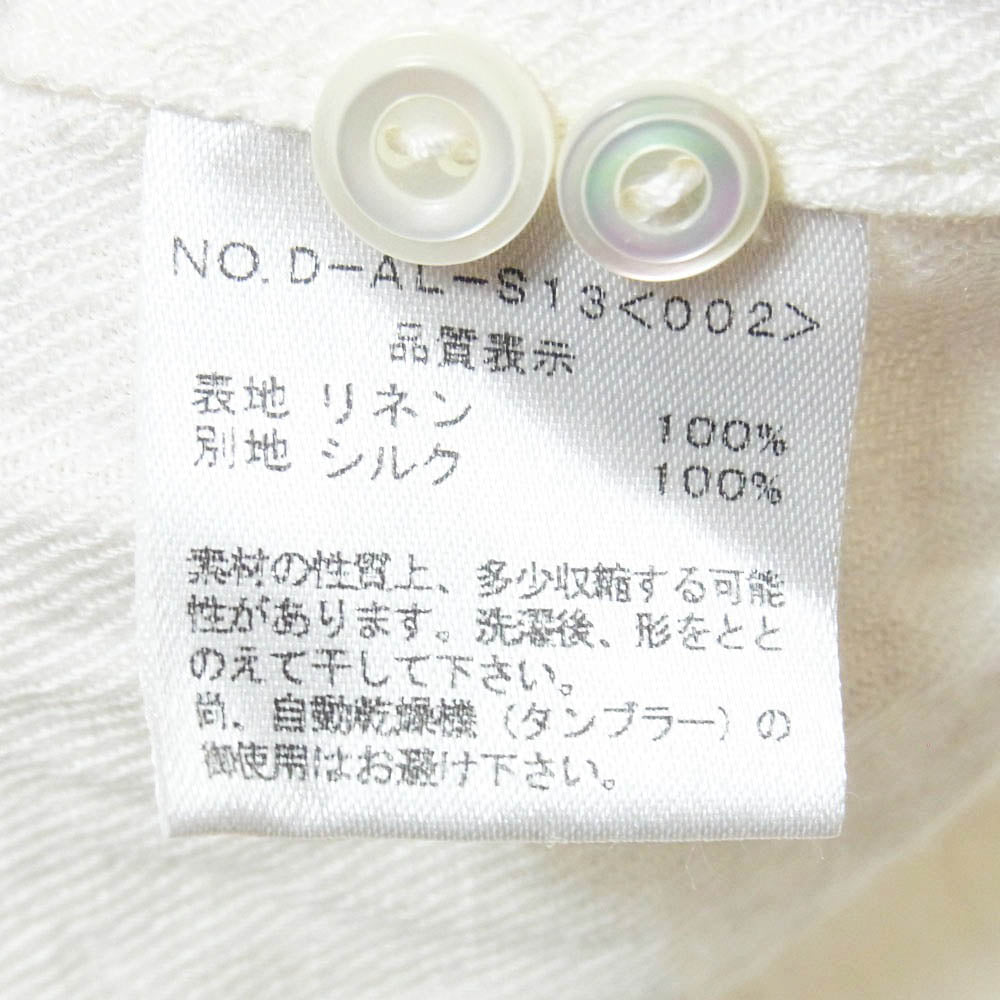 DJANGOATOUR ジャンゴアトゥール D-AL-S13 プルオーバー シルク リネン 長袖 シャツ ホワイト系 M【中古】