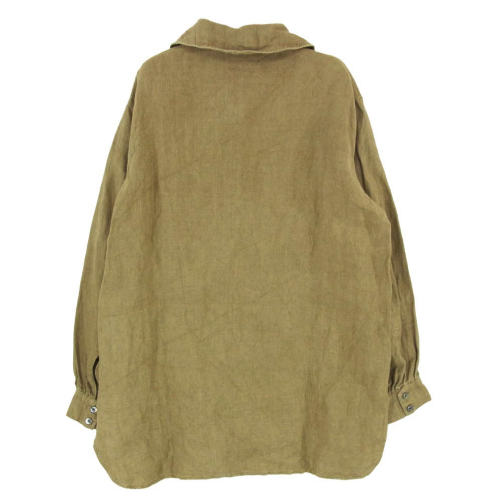 DJANGOATOUR ジャンゴアトゥール D-AL-S14 リネン ヘリンボーン ワーク 長袖 シャツ ブラウン系 M【中古】