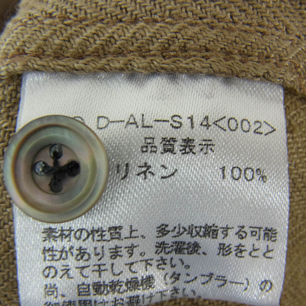 DJANGOATOUR ジャンゴアトゥール D-AL-S14 リネン ヘリンボーン ワーク 長袖 シャツ ブラウン系 M【中古】