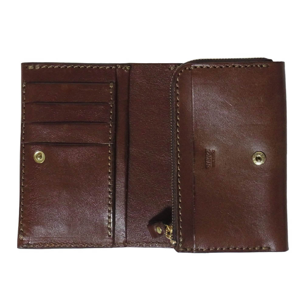 HERZ ヘルツ WS-10 レザー ミドルウォレット 財布 ブラウン系【美品】【中古】