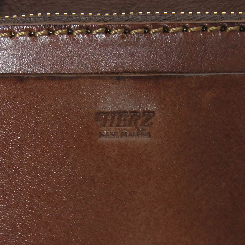 HERZ ヘルツ WS-10 レザー ミドルウォレット 財布 ブラウン系【美品】【中古】