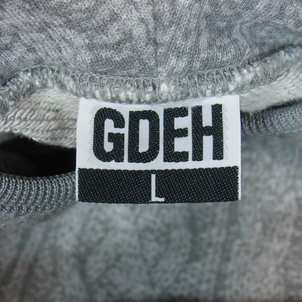 GOODENOUGH グッドイナフ GDEH フィッシャーマン ケーブル編み 転写 プリント パーカー フーディー グレー系 L【中古】