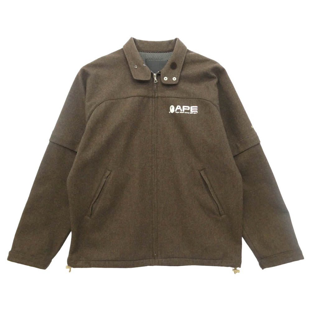 A BATHING APE アベイシングエイプ WINDSTOPPER ジップアップ ブルゾン ジャケット ブラウン系 XL【中古】