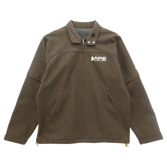 A BATHING APE アベイシングエイプ WINDSTOPPER ジップアップ ブルゾン ジャケット ブラウン系 XL【中古】