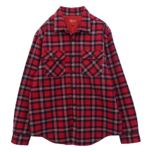 Supreme シュプリーム 19AW Arc Logo Quilted Flannel Shirt ロゴ チェック キルティング フランネル 長袖 シャツ マルチカラー系 M【中古】