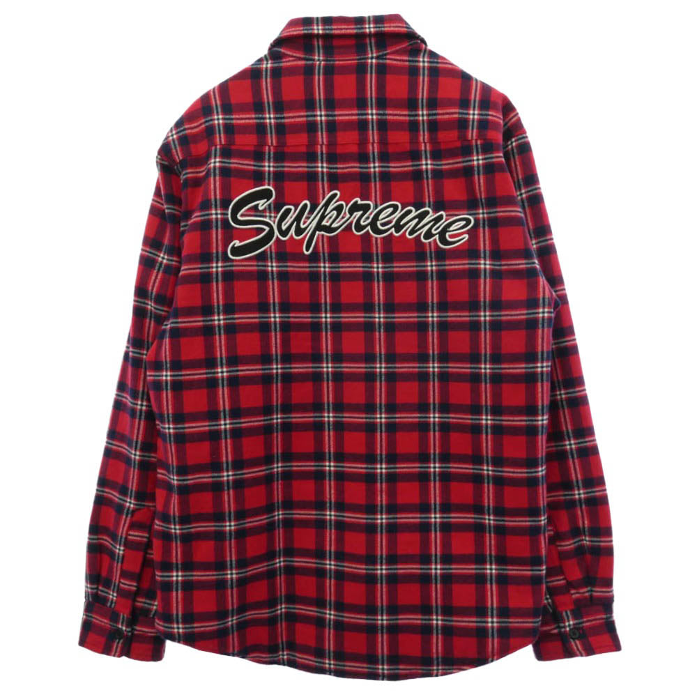Supreme シュプリーム 19AW Arc Logo Quilted Flannel Shirt ロゴ チェック キルティング フランネル 長袖 シャツ マルチカラー系 M【中古】