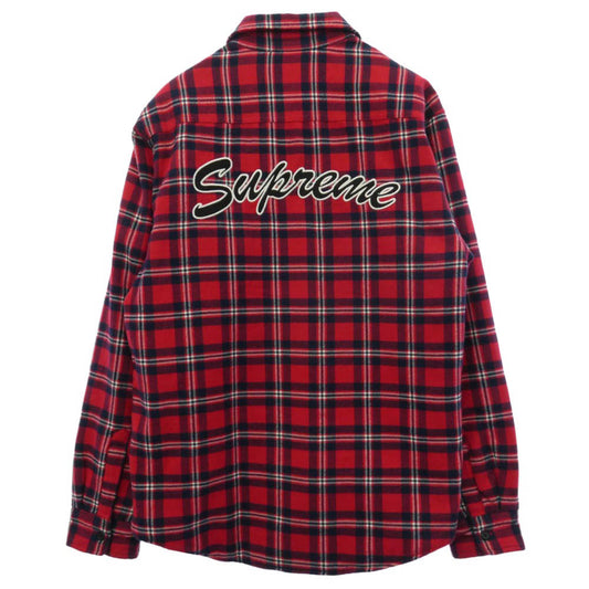 Supreme シュプリーム 19AW Arc Logo Quilted Flannel Shirt ロゴ チェック キルティング フランネル 長袖 シャツ マルチカラー系 M【中古】