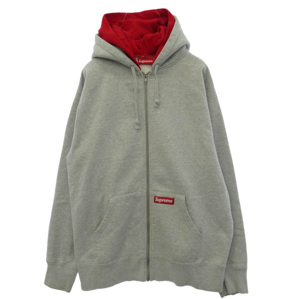 Supreme シュプリーム Double Hood Facemask Zip Up Hooded Sweatshirt ダブル フッド フェイスマスク ジップ アップ フーディー スウェットシャツ グレー系 L【中古】