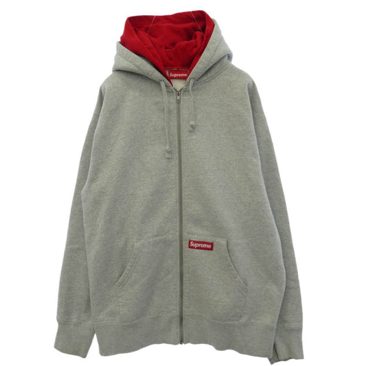 Supreme シュプリーム Double Hood Facemask Zip Up Hooded Sweatshirt ダブル フッド フェイスマスク ジップ アップ フーディー スウェットシャツ グレー系 L【中古】