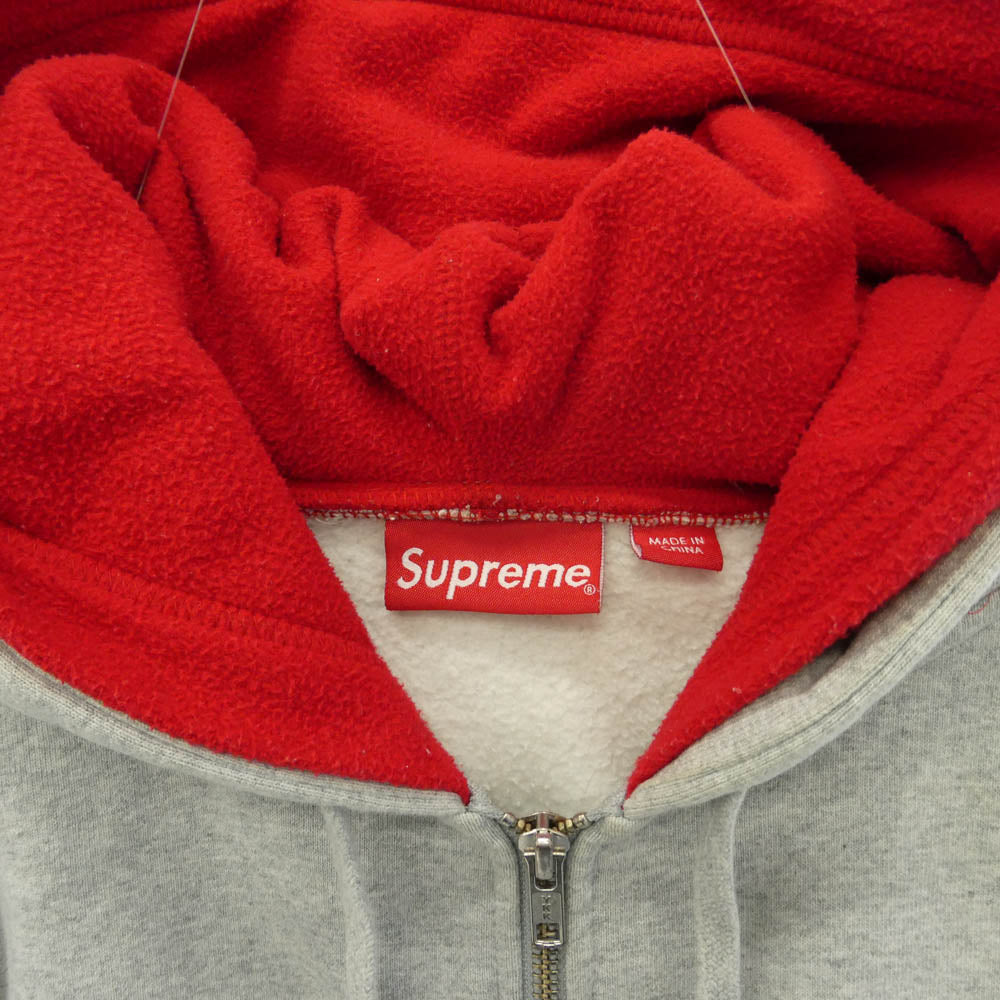 Supreme シュプリーム Double Hood Facemask Zip Up Hooded Sweatshirt ダブル フッド フェイスマスク ジップ アップ フーディー スウェットシャツ グレー系 L【中古】