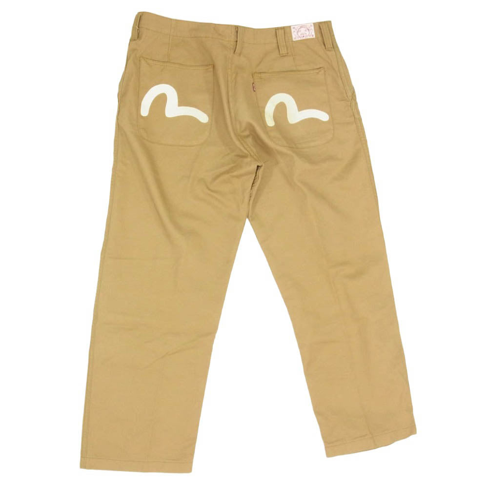EVISU エヴィス カモメ ボタンフライ チノ パンツ ベージュ系 36【中古】