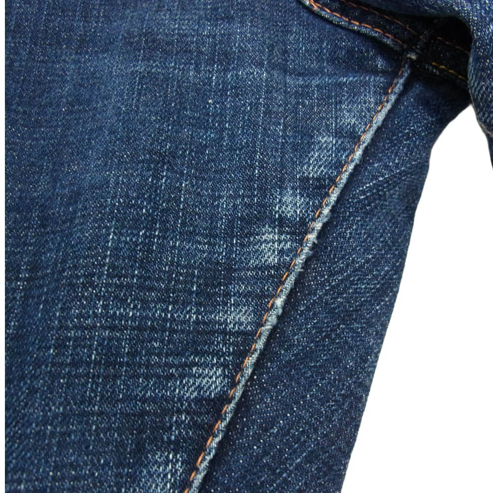 EVISU エヴィス 2001 レインボー 刺繍 カモメ セルビッチ デニム パンツ インディゴブルー系 34【中古】