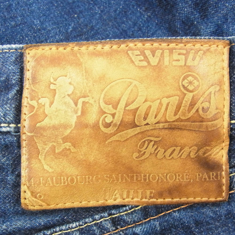 EVISU エヴィス SHIOTANI BROTHERS 塩谷ブラザーズ 家紋カモメ セルビッチ デニム パンツ インディゴブルー系 38【中古】