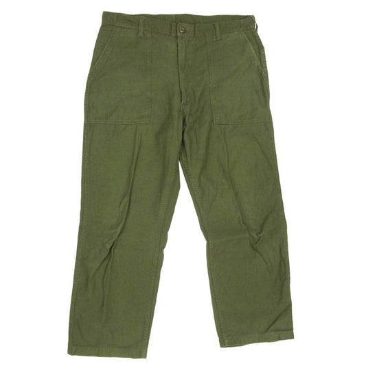 ヴィンテージ 100-67-C-3509 アメリカ軍 60s ユーエスアーミー TROUSERS, MAN'S, COTTON SATEEN OG-107 TYPE I グリッパージップ ベイカー トラウザーズ パンツ カーキ系 サイズ不明【中古】