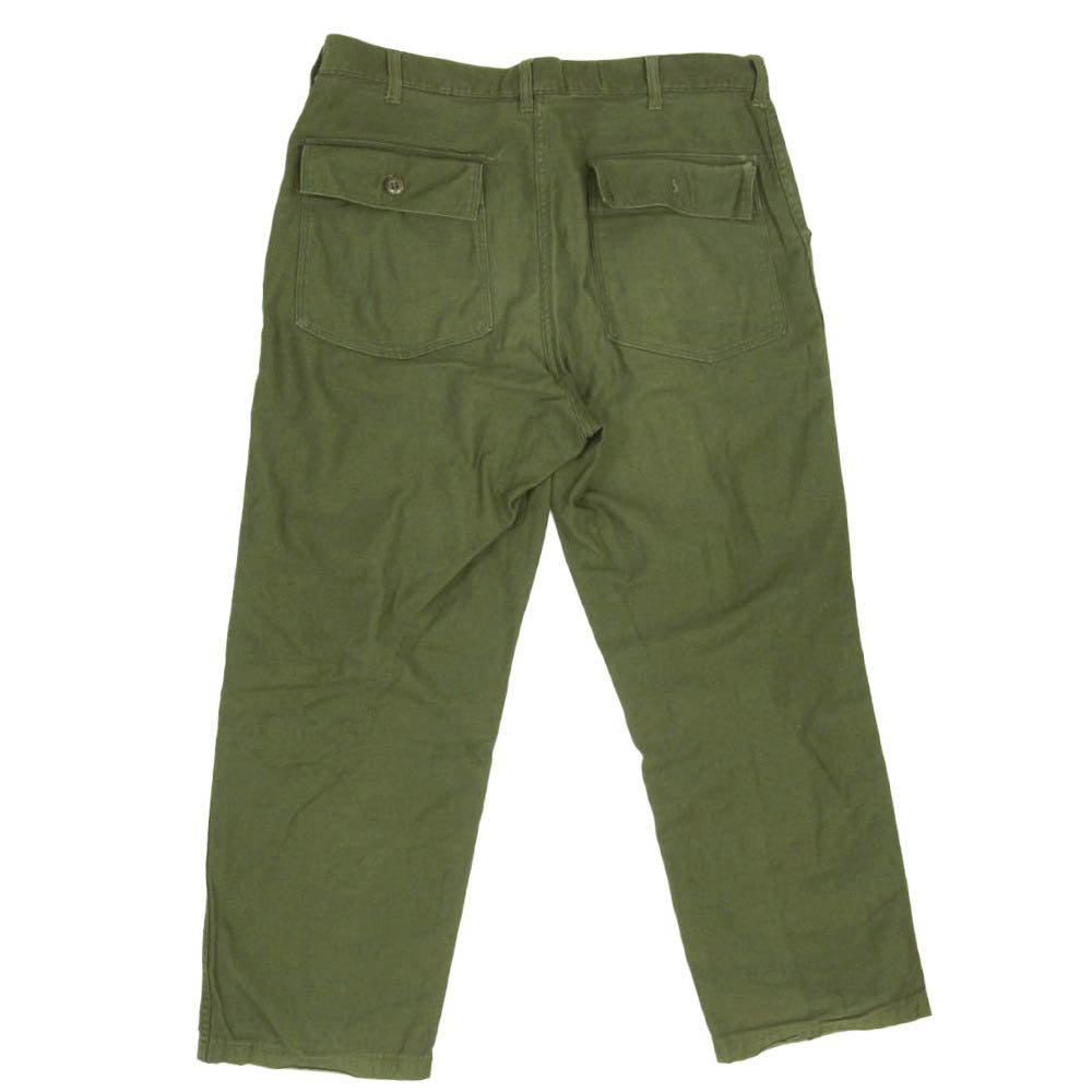 ヴィンテージ 100-67-C-3509 アメリカ軍 60s ユーエスアーミー TROUSERS, MAN'S, COTTON SATEEN OG-107 TYPE I グリッパージップ ベイカー トラウザーズ パンツ カーキ系 サイズ不明【中古】