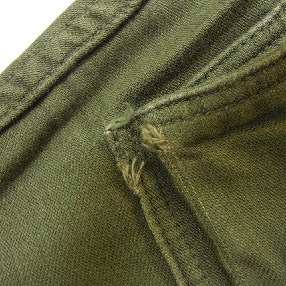 ヴィンテージ 100-67-C-3509 アメリカ軍 60s ユーエスアーミー TROUSERS, MAN'S, COTTON SATEEN OG-107 TYPE I グリッパージップ ベイカー トラウザーズ パンツ カーキ系 サイズ不明【中古】