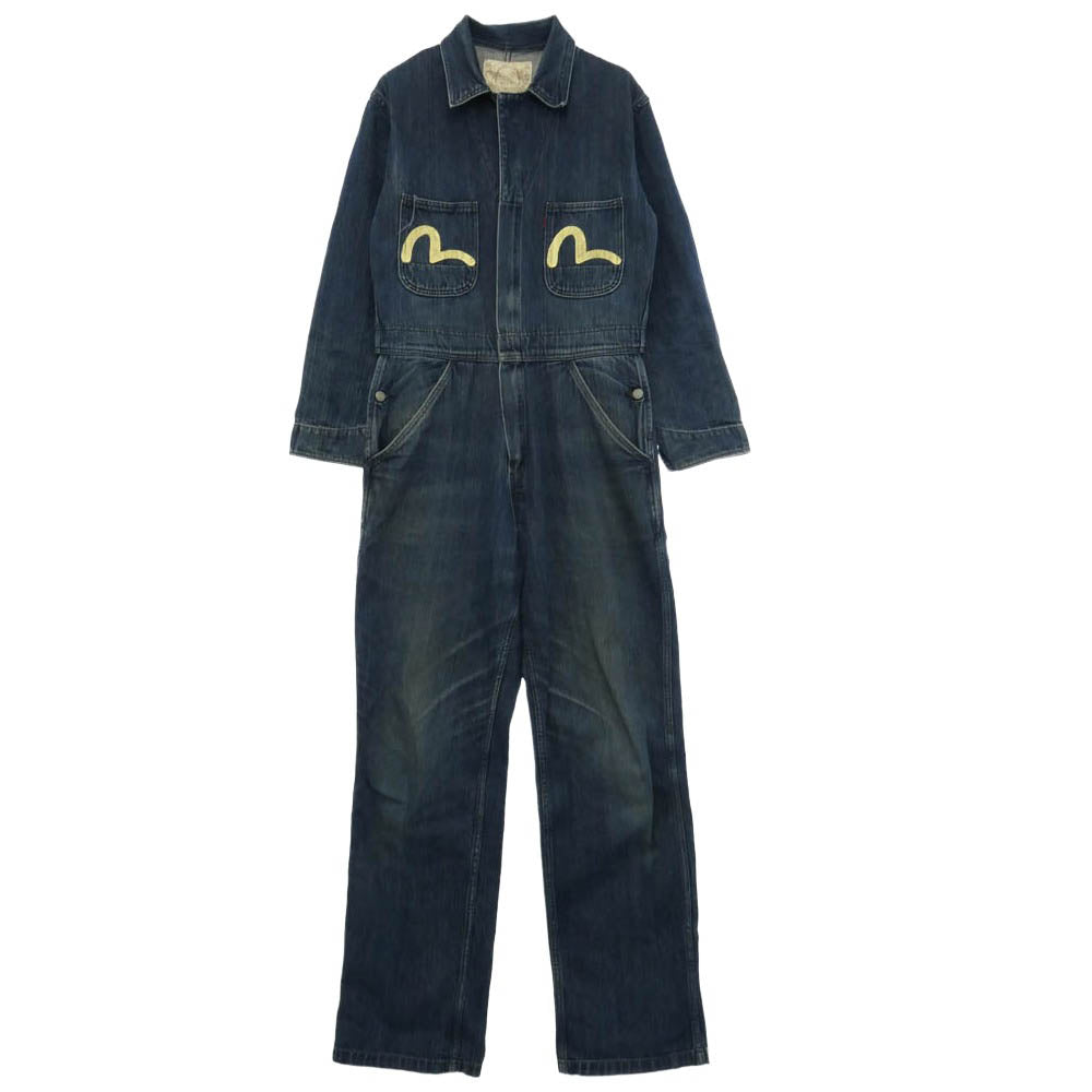 EVISU エヴィス 1200 カモメ デニム ツナギ オールインワン インディゴブルー系 42【中古】