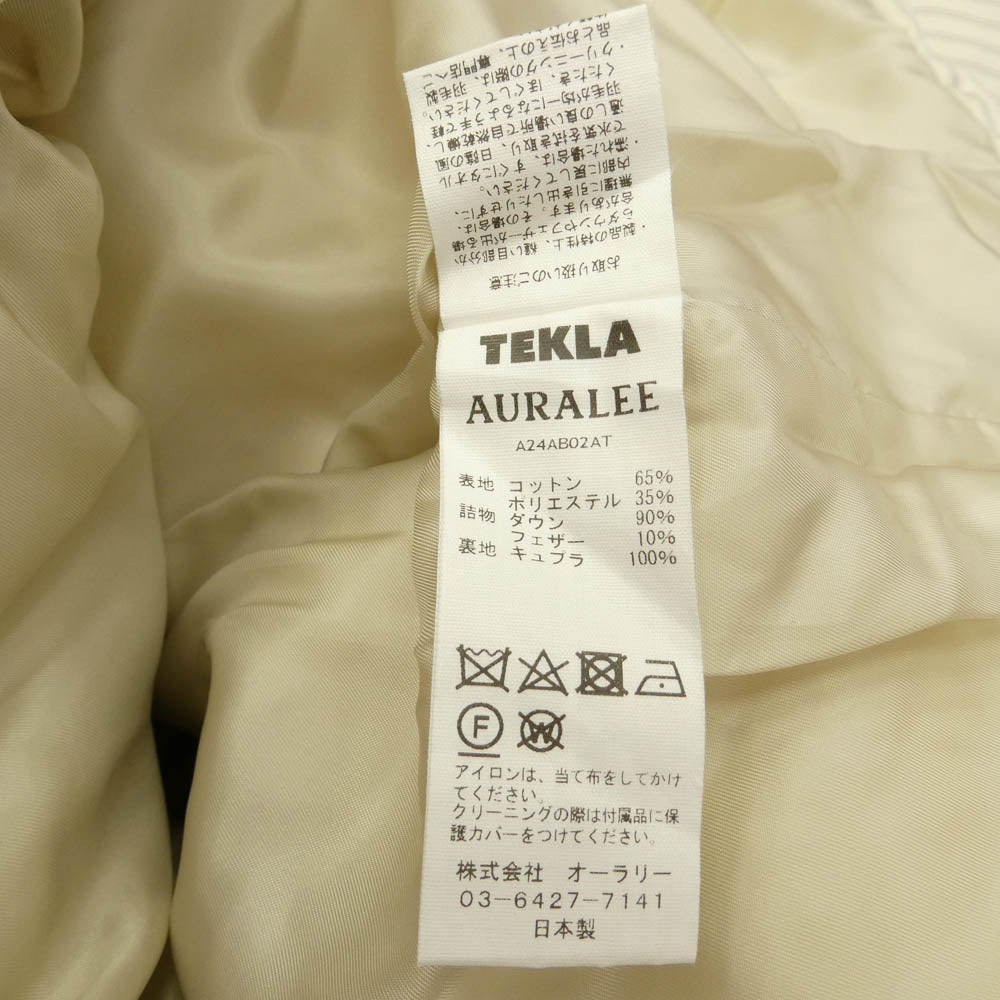 AURALEE オーラリー 24AW A24AB02AT × TEKLA STRIPE DOWN JACKET テクラ ストライプ ダウン ジャケット ホワイト系 1【美品】【中古】