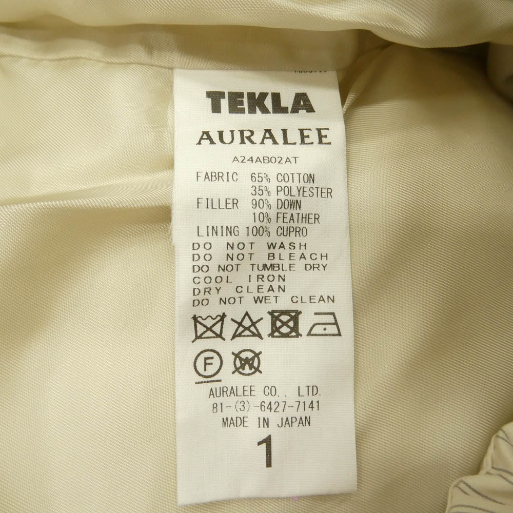 AURALEE オーラリー 24AW A24AB02AT × TEKLA STRIPE DOWN JACKET テクラ ストライプ ダウン ジャケット ホワイト系 1【美品】【中古】