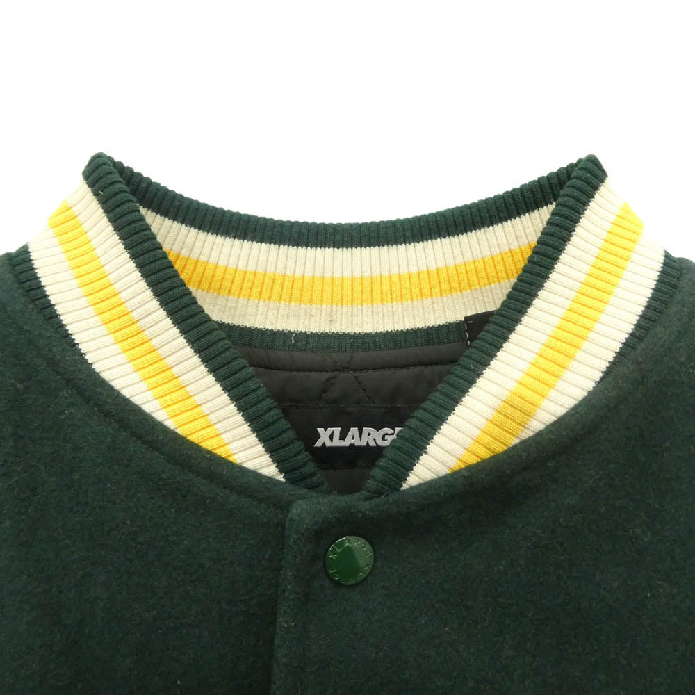 エクストララージ 101234021009 OG LOGO VARSITY JACKET ロゴ バーシティ スタジャン ジャケット ブルゾン グリーン系 L【中古】