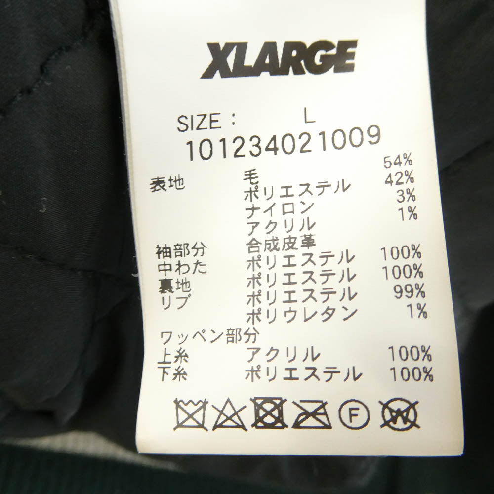 エクストララージ 101234021009 OG LOGO VARSITY JACKET ロゴ バーシティ スタジャン ジャケット ブルゾン グリーン系 L【中古】