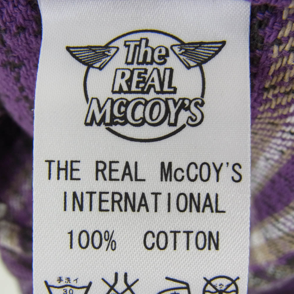 The REAL McCOY'S ザリアルマッコイズ 8HOUR UNION LOT966L チェック ヘビーフランネル 長袖 ワークシャツ パープル系 14【中古】