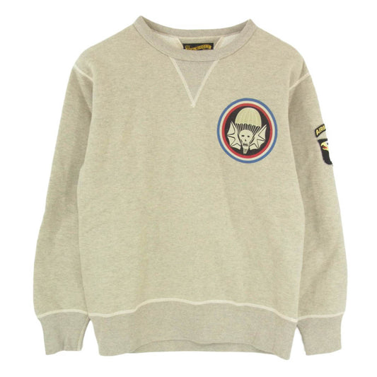 The REAL McCOY'S ザリアルマッコイズ MC17109 MILITARY SWEATSHIRT AIR BOURNE 両V ミリタリー スウェット トレーナー グレー系 S【中古】