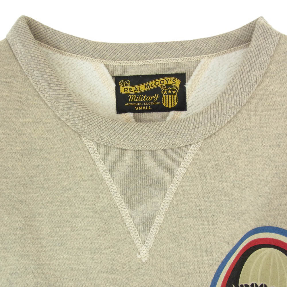 The REAL McCOY'S ザリアルマッコイズ MC17109 MILITARY SWEATSHIRT AIR BOURNE 両V ミリタリー スウェット トレーナー グレー系 S【中古】