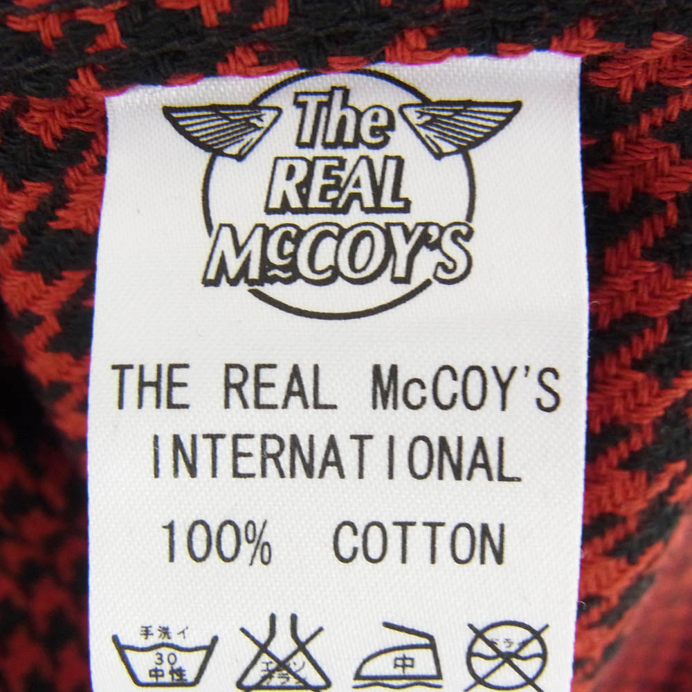 The REAL McCOY'S ザリアルマッコイズ 8HOUR UNION LOT945 千鳥格子柄 長袖 ワークシャツ レッド系 14【中古】