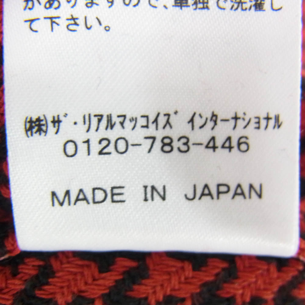 The REAL McCOY'S ザリアルマッコイズ 8HOUR UNION LOT945 千鳥格子柄 長袖 ワークシャツ レッド系 14【中古】