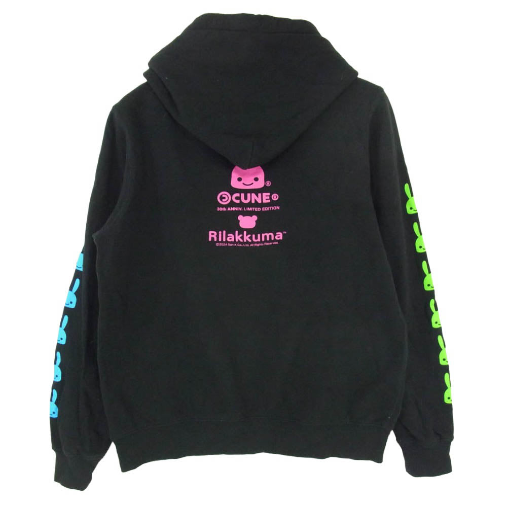 キューン 30th ANNIV PULL PARKA リラックマ グラフィティー プルオーバー パーカー ブラック系 M【中古】