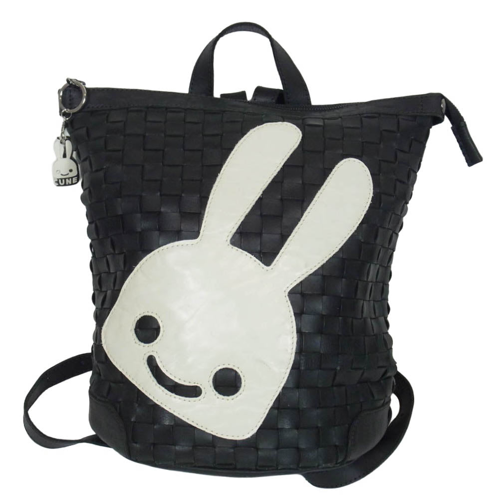 キューン A2611RB32 × ROBITA ロビタ うさぎパッチ メッシュレザー リュック ブラック系 ONE【中古】