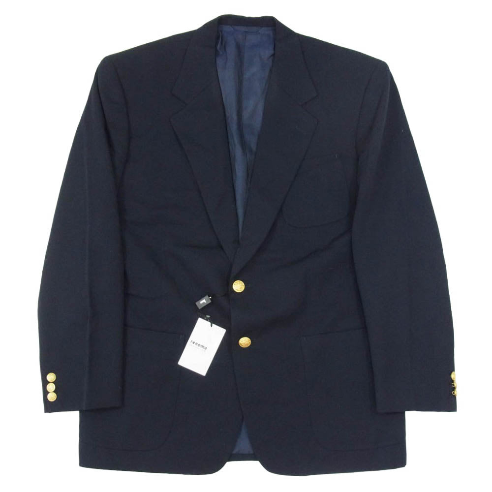 renoma レノマ Sports 肩パット入り 紺ブレ ウール ジャケット ネイビー系 50【中古】