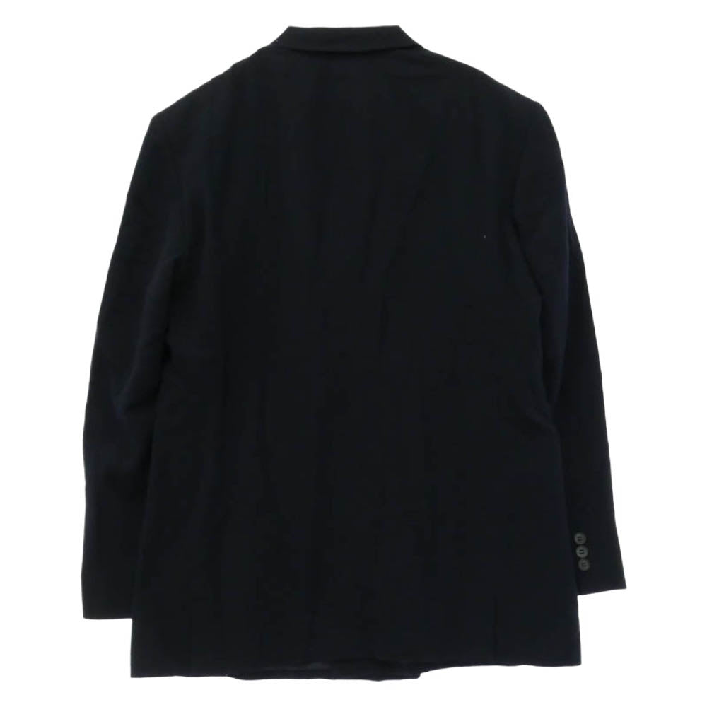 renoma レノマ 肩パット入り ウール ダブルスーツ スラックス セットアップ ダークネイビー系 50【中古】