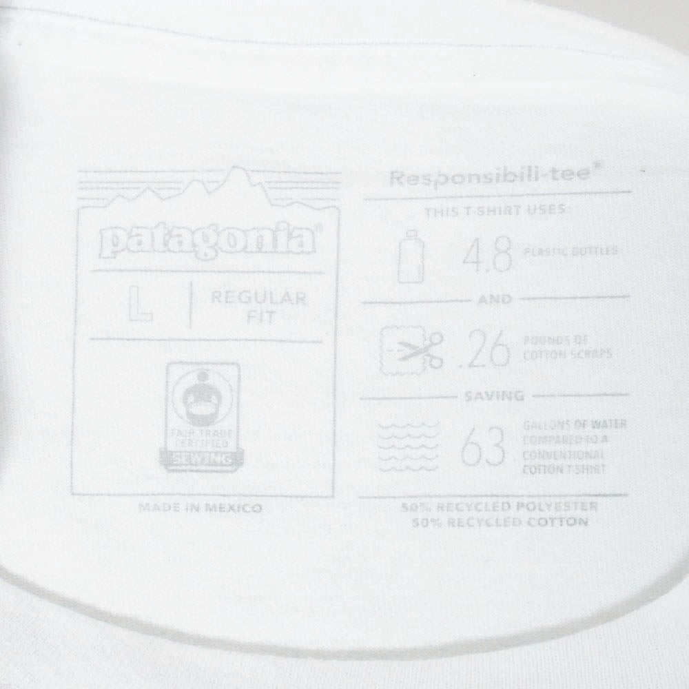 patagonia パタゴニア 19SS STY39174SP19 M's P 6 Logo Responsibili-Tee ロゴ プリント Tシャツ 半袖 カットソー ホワイト系 L【中古】
