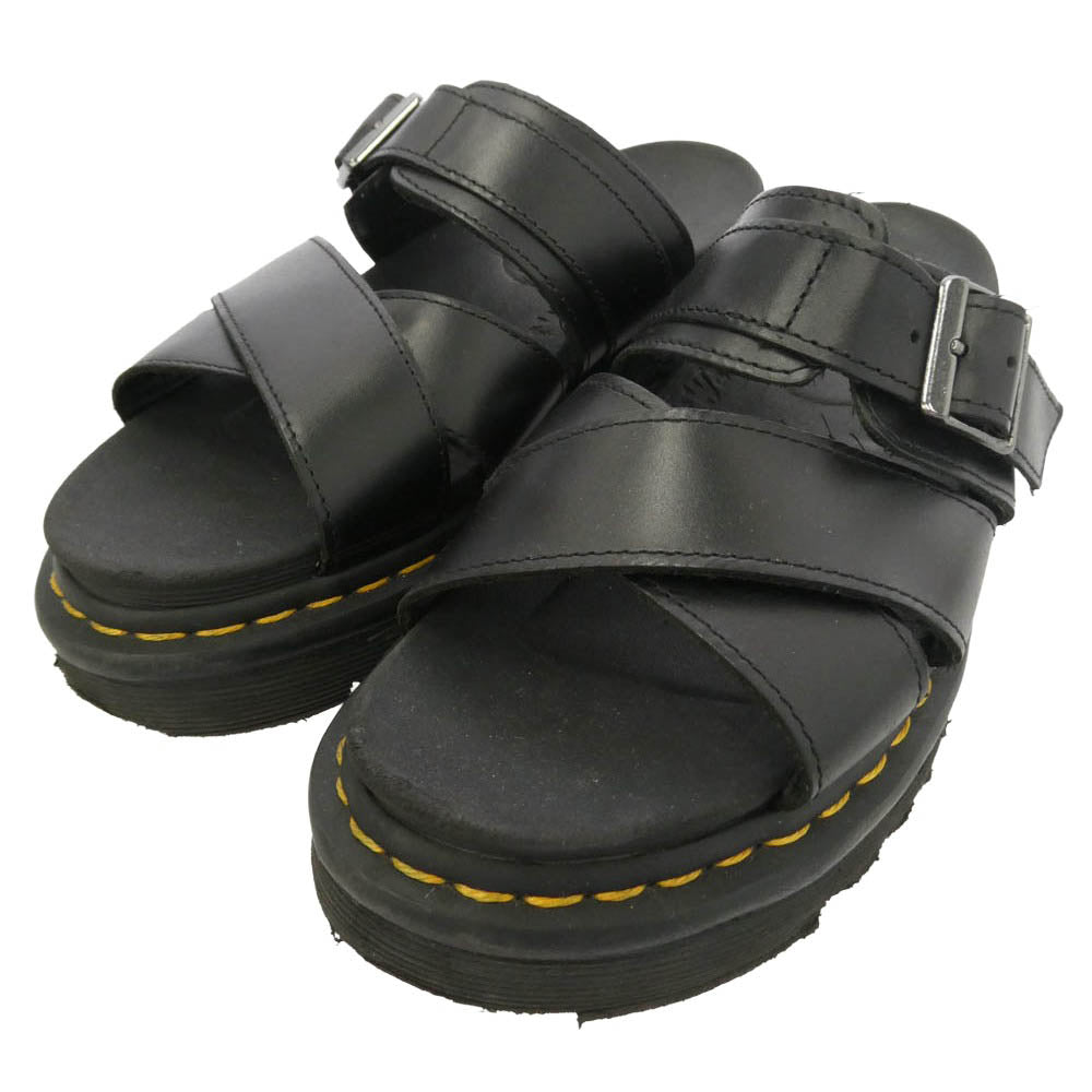 Dr.Martens ドクターマーチン RYKER ライカ― レザー サンダル ブラック系 アウトソール29cm【中古】