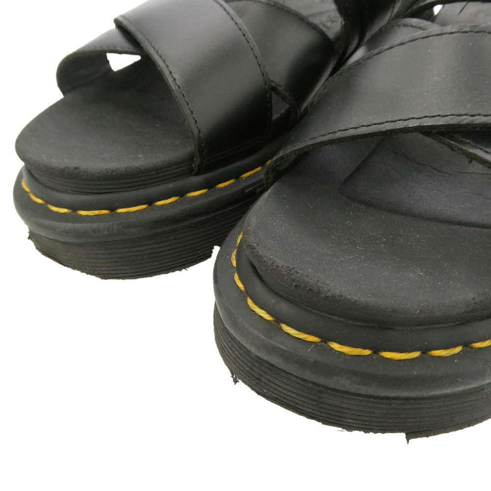 Dr.Martens ドクターマーチン RYKER ライカ― レザー サンダル ブラック系 アウトソール29cm【中古】