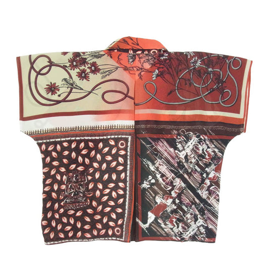 JEAN-PAUL GAULTIER ジャンポールゴルチエ JPG FEMME archive KIMONO S/S SHIRT ファム アーカイブ キモノシャツ レッド系 40【中古】