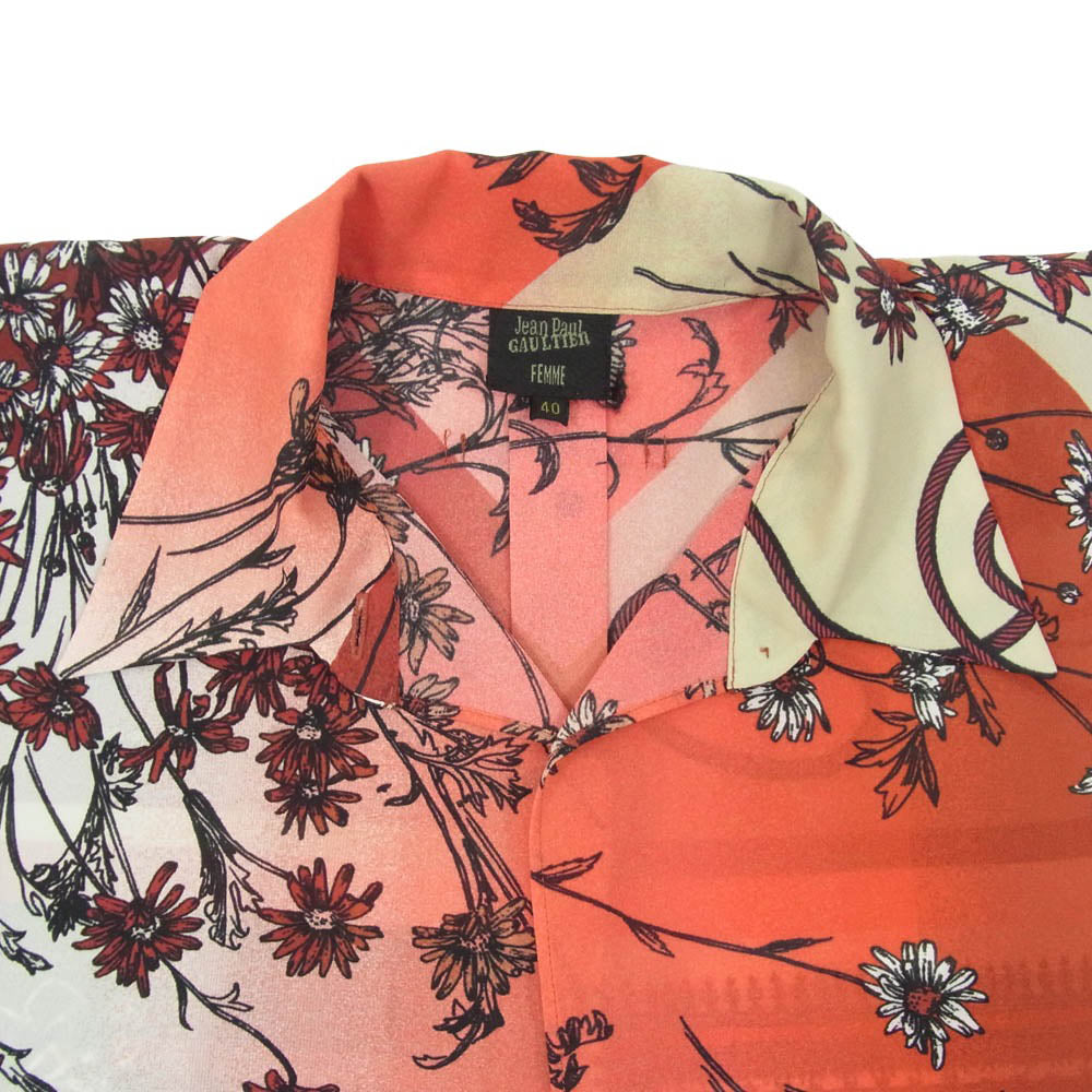 JEAN-PAUL GAULTIER ジャンポールゴルチエ JPG FEMME archive KIMONO S/S SHIRT ファム アーカイブ キモノシャツ レッド系 40【中古】
