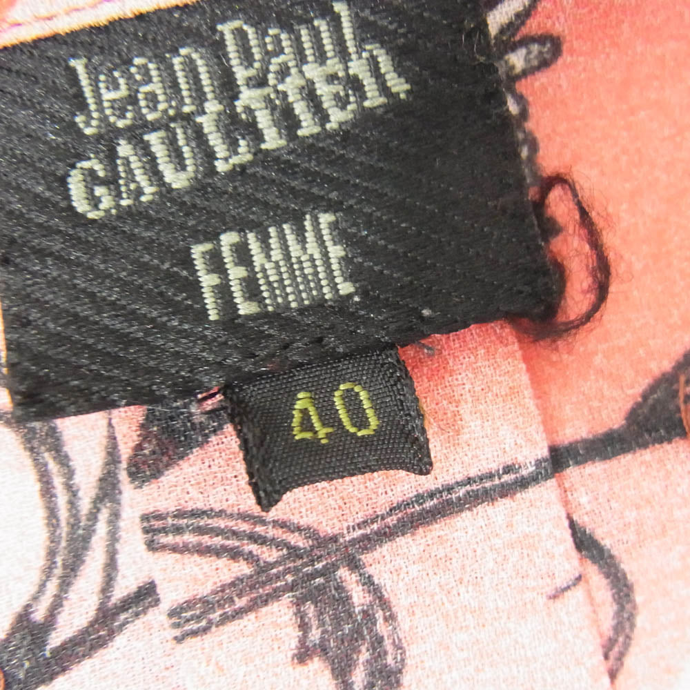 JEAN-PAUL GAULTIER ジャンポールゴルチエ JPG FEMME archive KIMONO S/S SHIRT ファム アーカイブ キモノシャツ レッド系 40【中古】