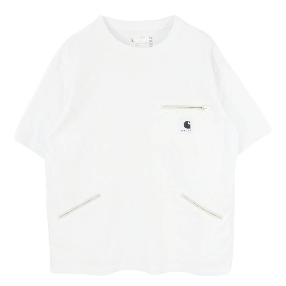 Sacai サカイ Carhartt カーハート 26SS 26-01092S × Carhartt WIP Cotton Jersey T-Shirt カーハート コットン ジャージー Tシャツ 半袖 カットソー ホワイト系 2【中古】